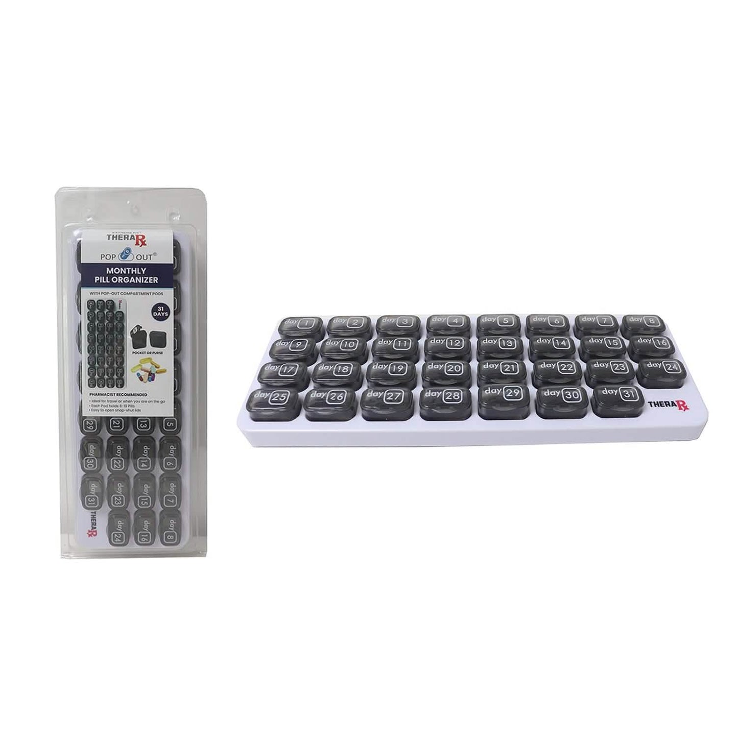 31 Day Monthly Pill And Vitamin Organizer With Large Removable Pods DailySale