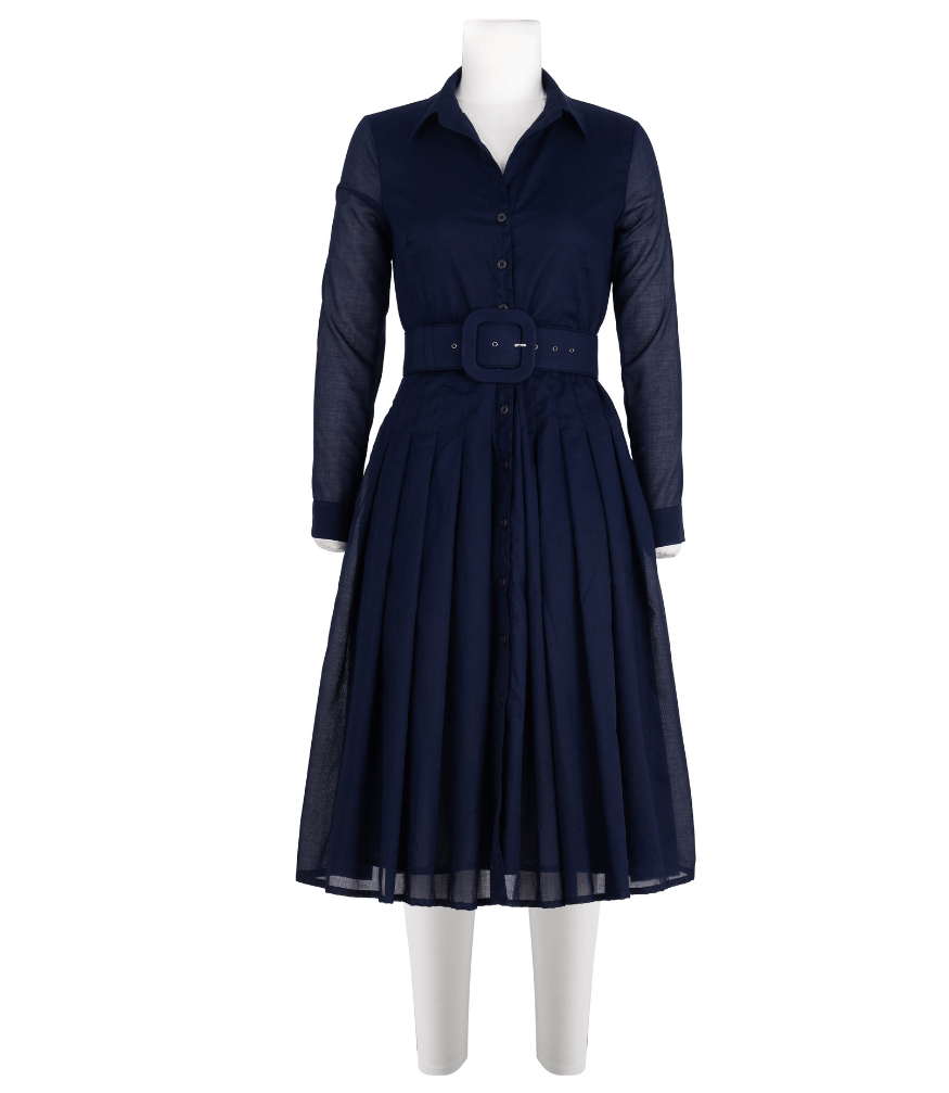 Audrey Dress #4 Indigo Midi Dress Madison Maison