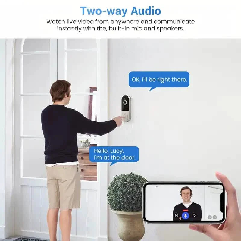 1080P HD Smart Doorbell Camera with AI Detection & Night Vision DailySale