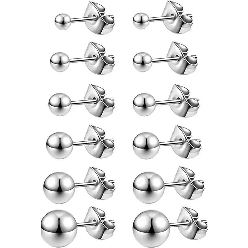 Stainless Steel Hypoallergenic Ball Shaped Stud Earrings DailySale