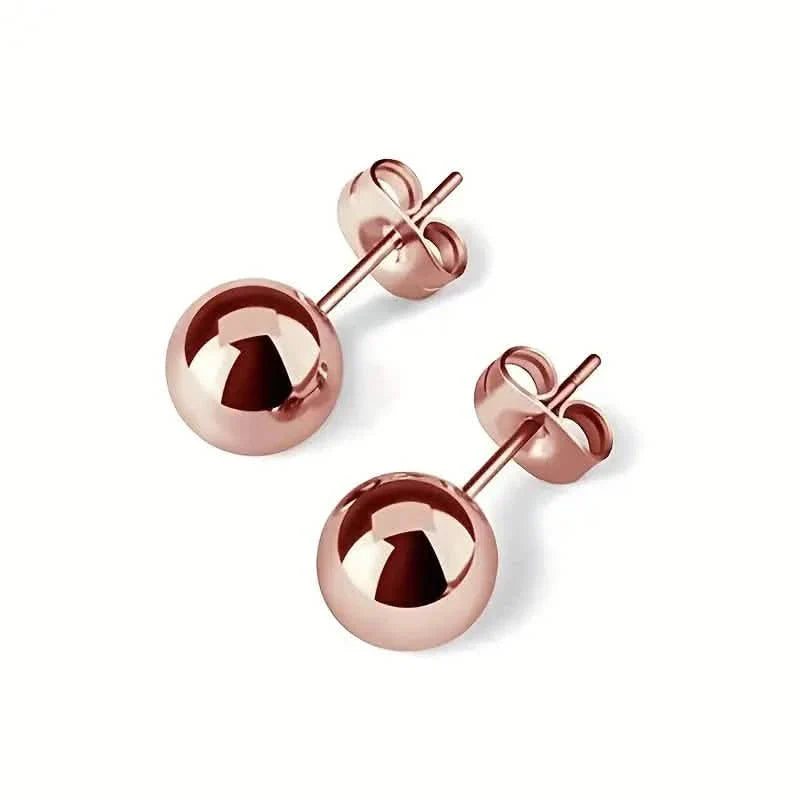 Stainless Steel Hypoallergenic Ball Shaped Stud Earrings DailySale