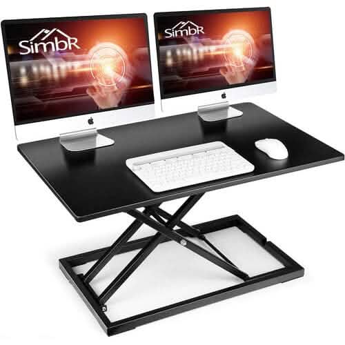 32" Height Adjustable Stand Up Desk Converter Gas Spring Desk Riser Converter Sit to Stand DailySale