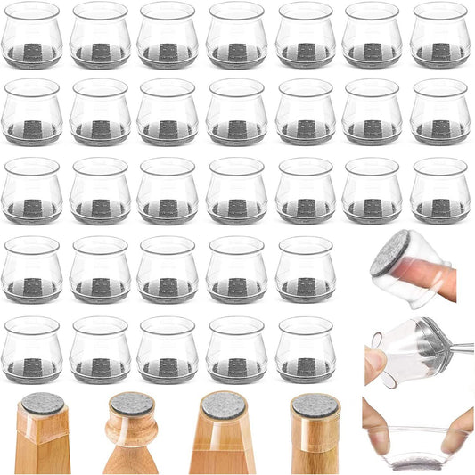 32-Piece: Clear Chair Leg Floor Protectors DailySale