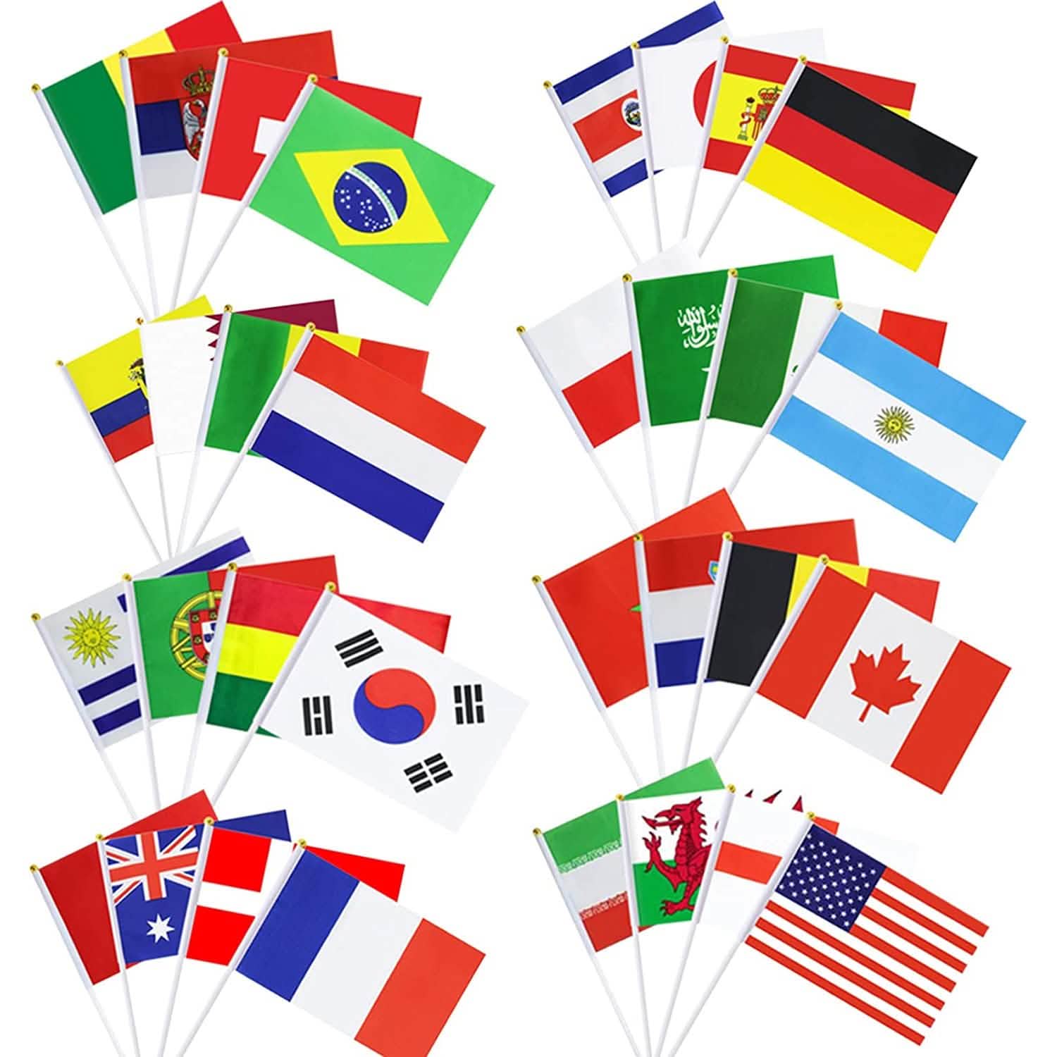 32-Pieces: World Cup 2022 Participating National Teams Flags DailySale