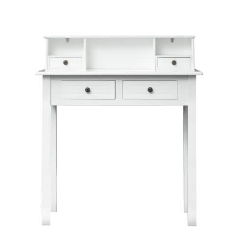 32" Wooden Secretary Desk Bedroom Small Dresser with 4 Storage Drawers DailySale