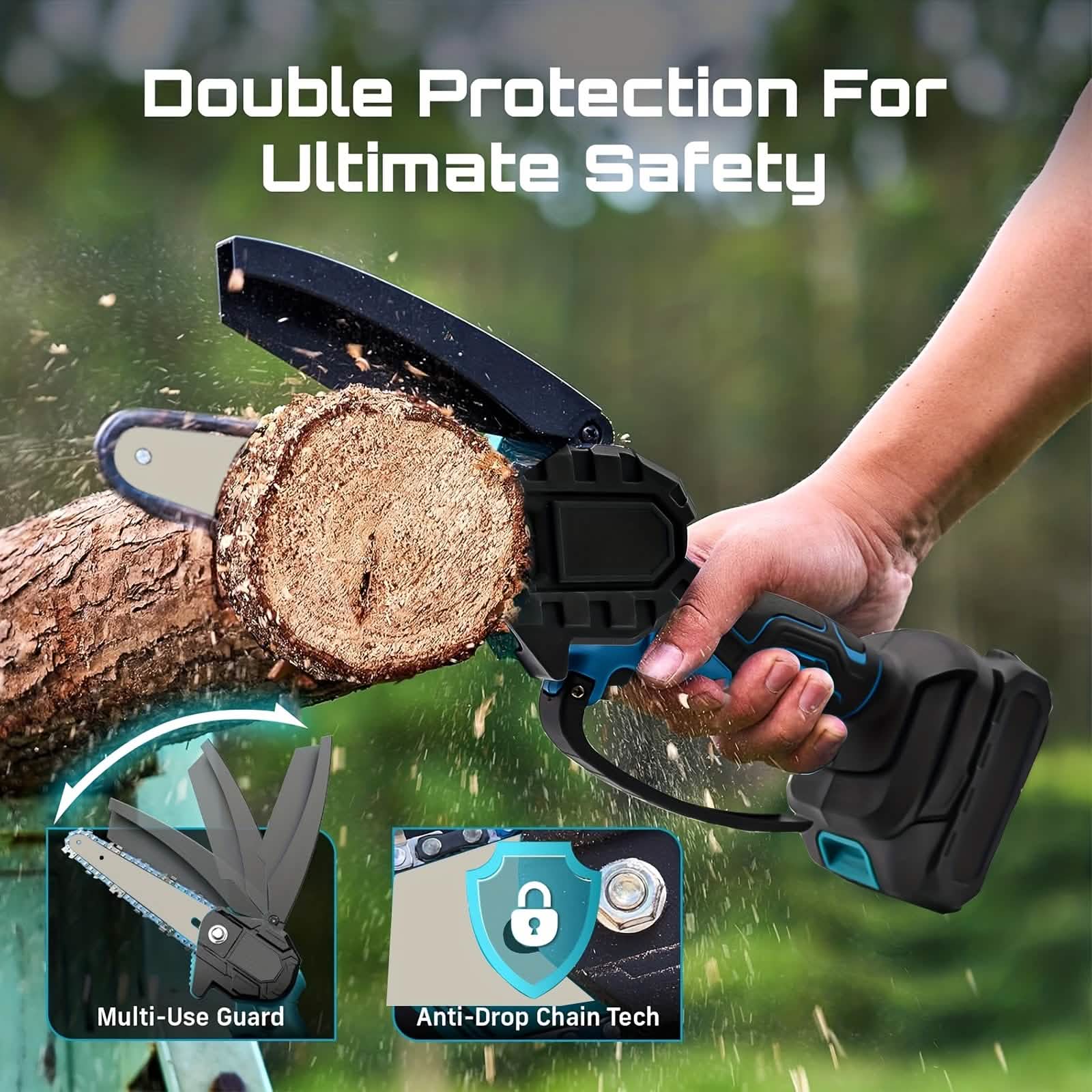 6-inch Cordless Mini Chainsaw – Handheld Electric, Lightweight, Battery-Powered DailySale