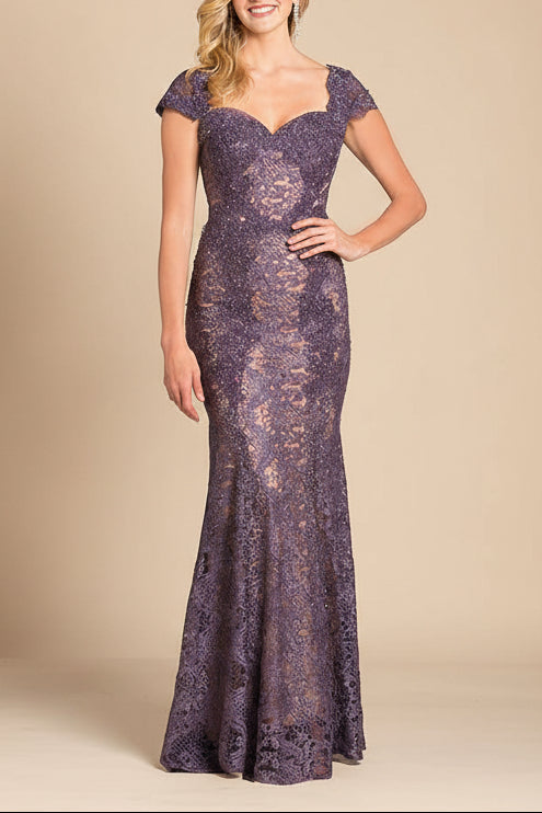 Lara 33491 - Fitted Lace Mermaid Gown OUTLET Lara New York