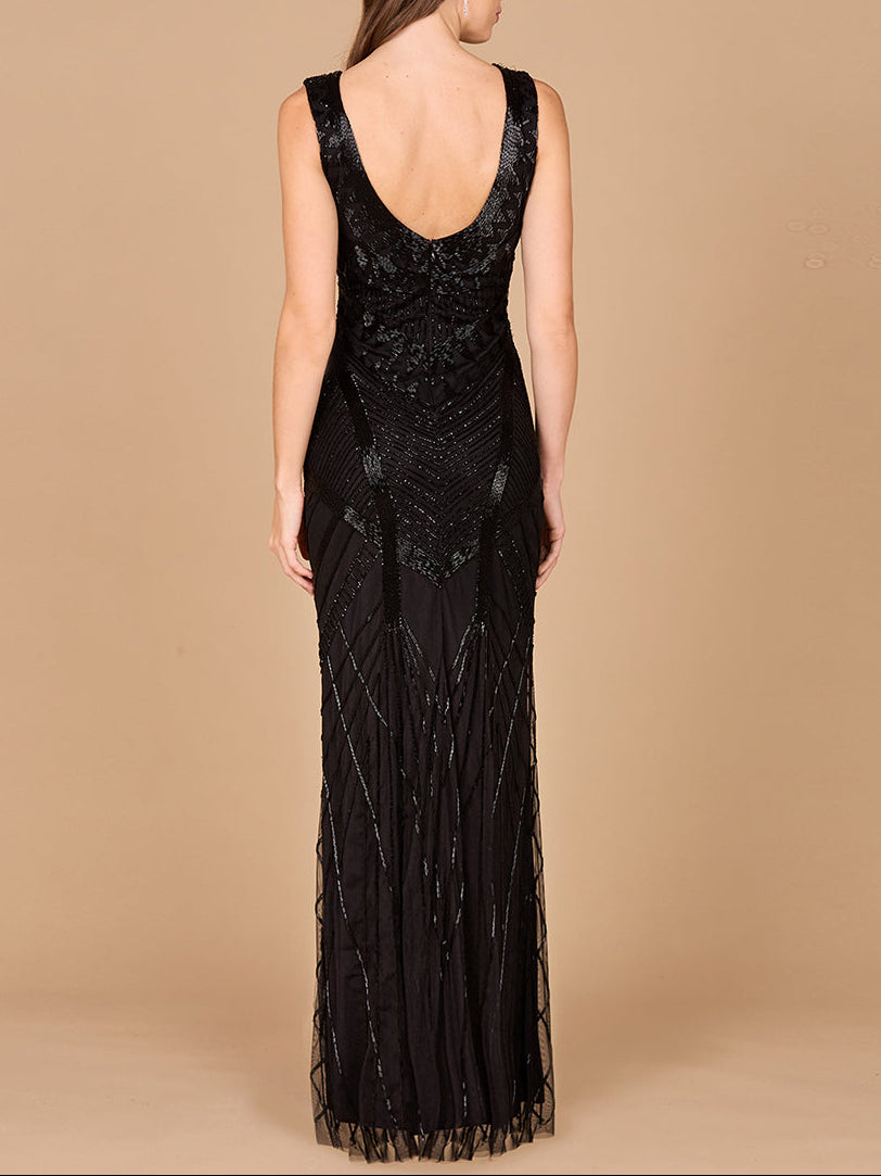 Lara 33552 - Fitted Dress With Tonal Beading Lara New York