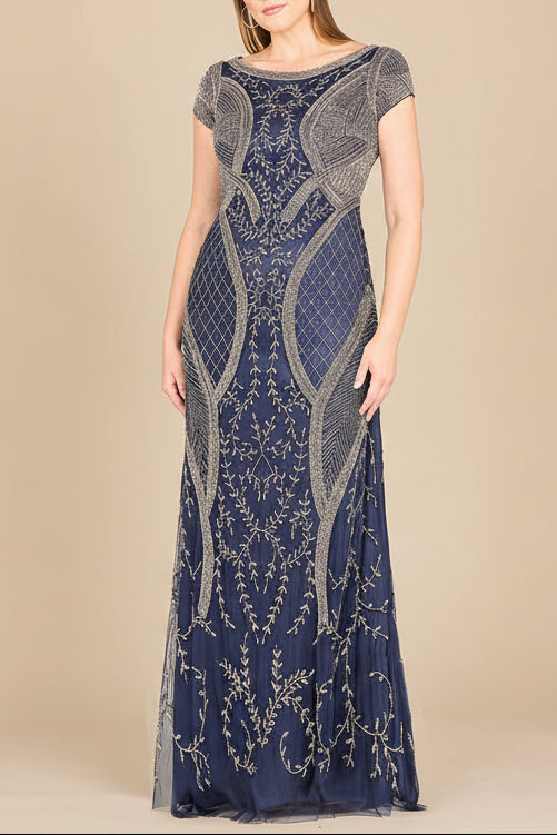 Lara 33609 - Cap Sleeve Modestly Covered Dress Lara New York