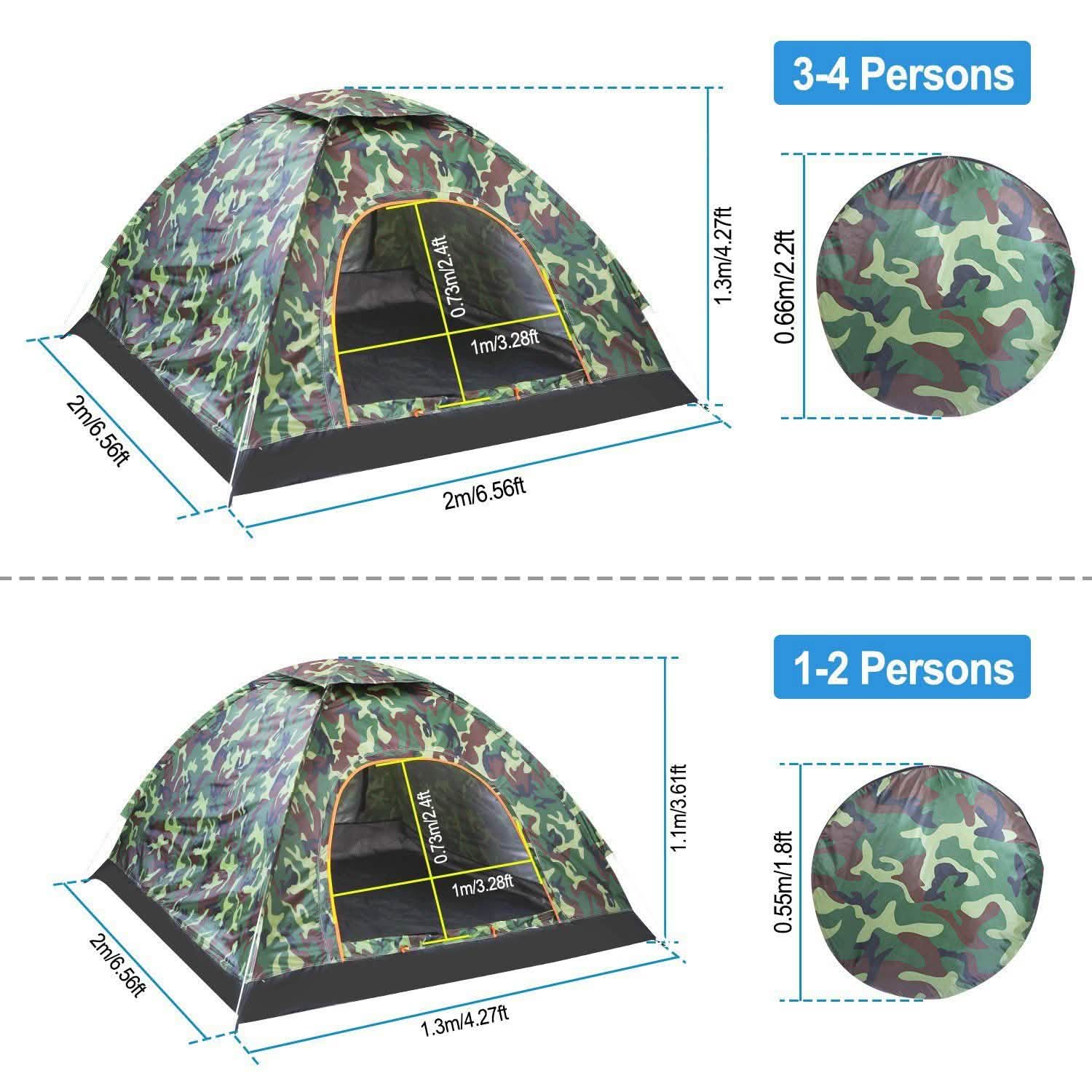 3/4 Person Instant Pop Up Dome Tent DailySale