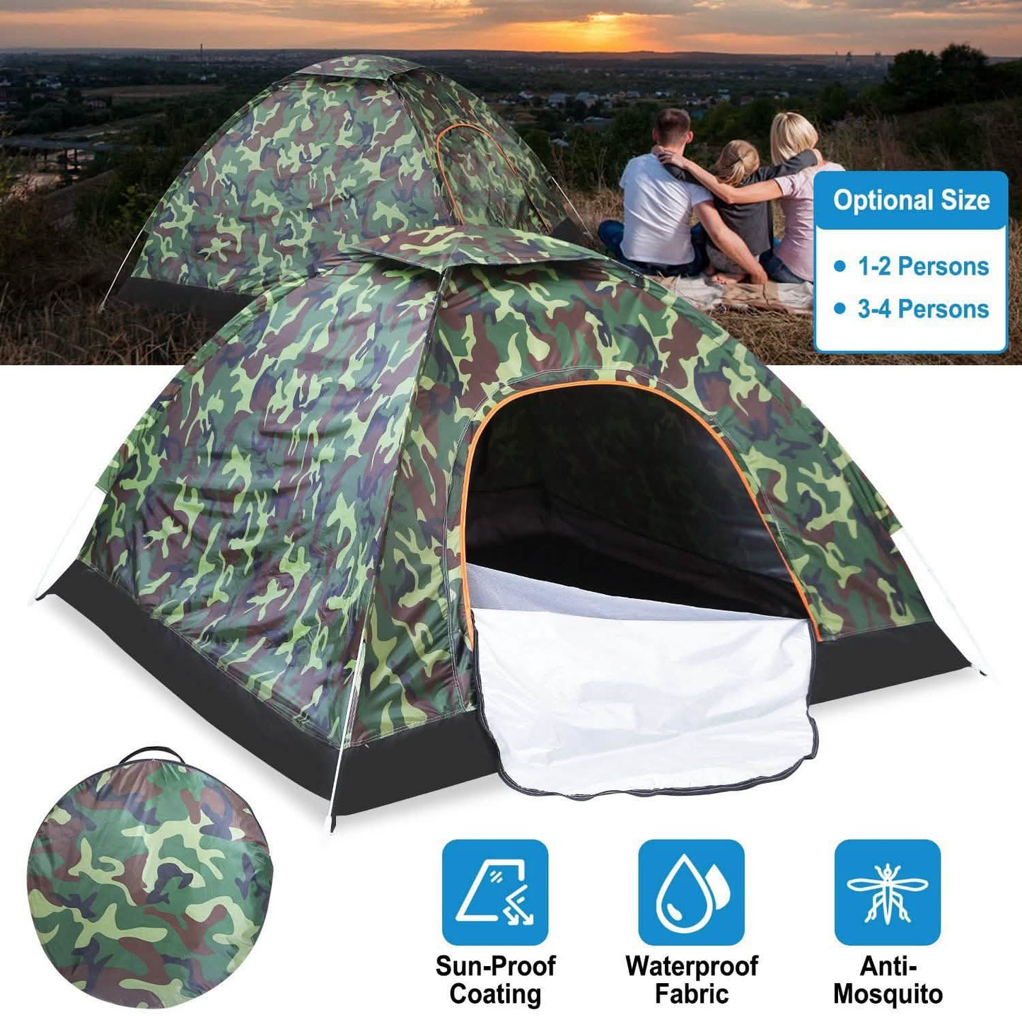 3/4 Person Instant Pop Up Dome Tent DailySale