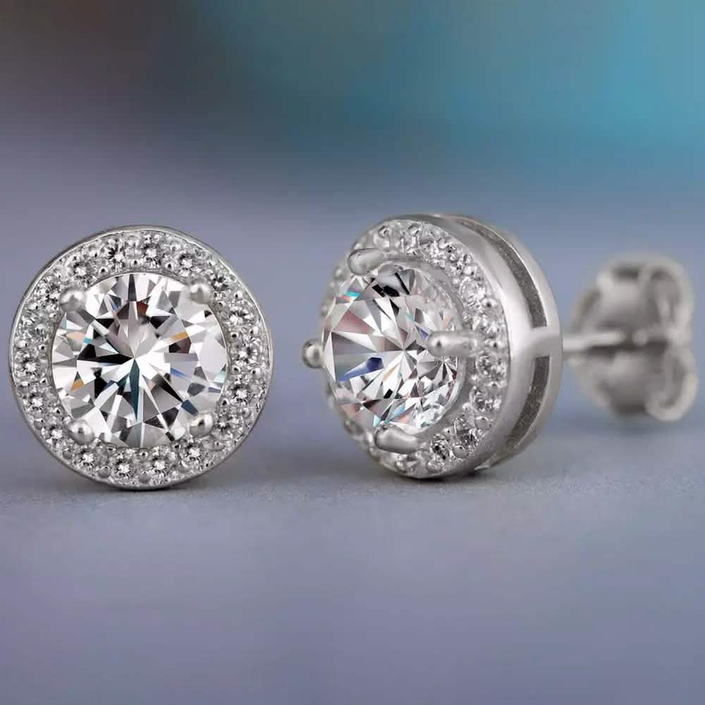 3.44 CTTW Halo Stud Earrings with Swarovski Elements DailySale