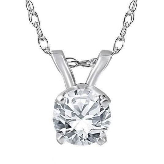3/4Ct Round Cut Diamond Solitaire Pendant 14K White Gold DailySale