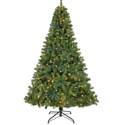 350 LED Solid Color Printed Green Hinged Fraser Fir Artificial Christmas Tree DailySale