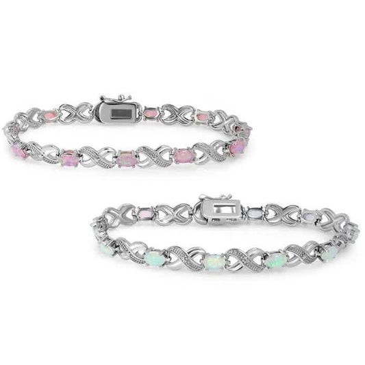 3.55 CTW Genuine Opal "X's and O's" Opal Bracelet By MUIBLU Gems DailySale