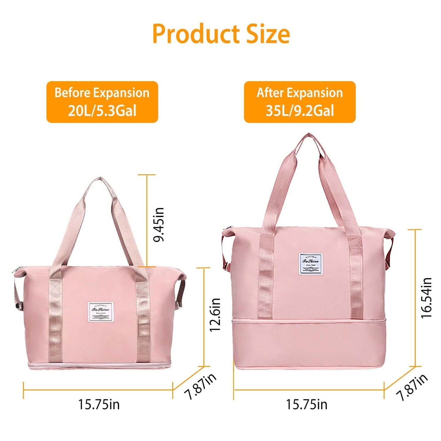 35L/9.2Gal Shoulder Travel Duffle Bag with Luggage Sleeve DailySale