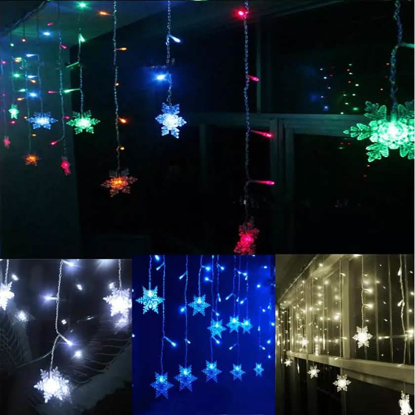 3.5M 96LED Snowflake String Curtain Lights DailySale