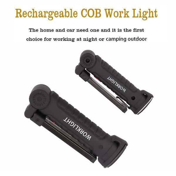 360° Rotation Inspection Lamp LED + COB Flexible Cordless Rechargeable Work Light DailySale