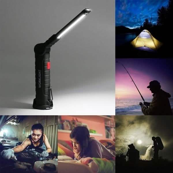 360° Rotation Inspection Lamp LED + COB Flexible Cordless Rechargeable Work Light DailySale