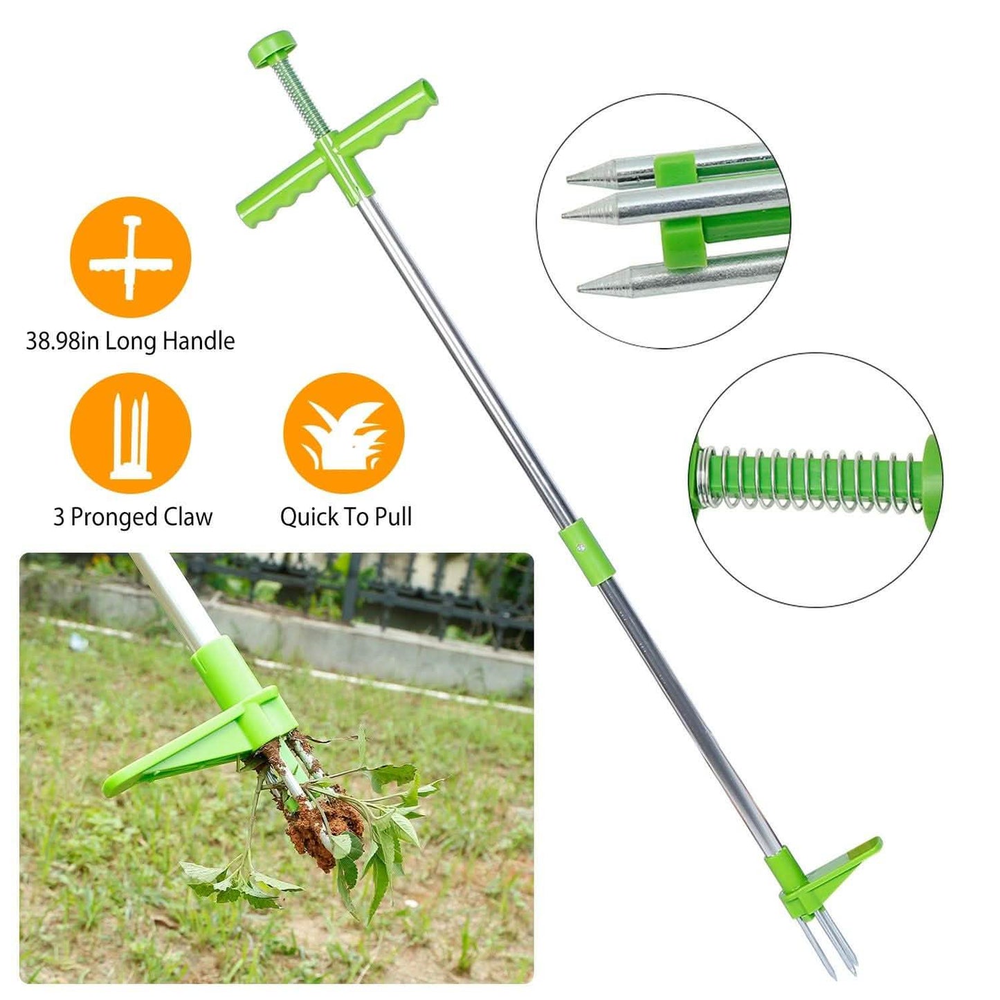 38.98" Weed Puller Twister Stand Up Root Removal DailySale
