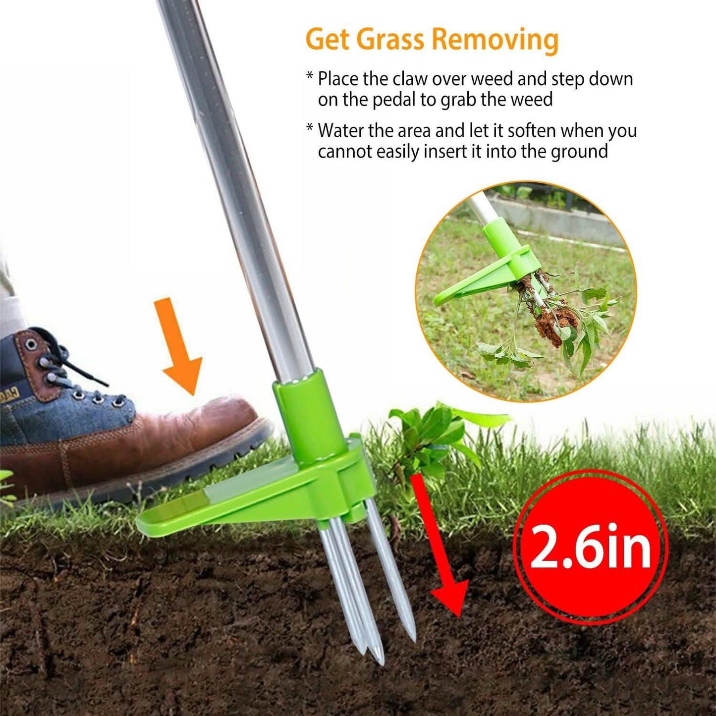 38.98" Weed Puller Twister Stand Up Root Removal DailySale