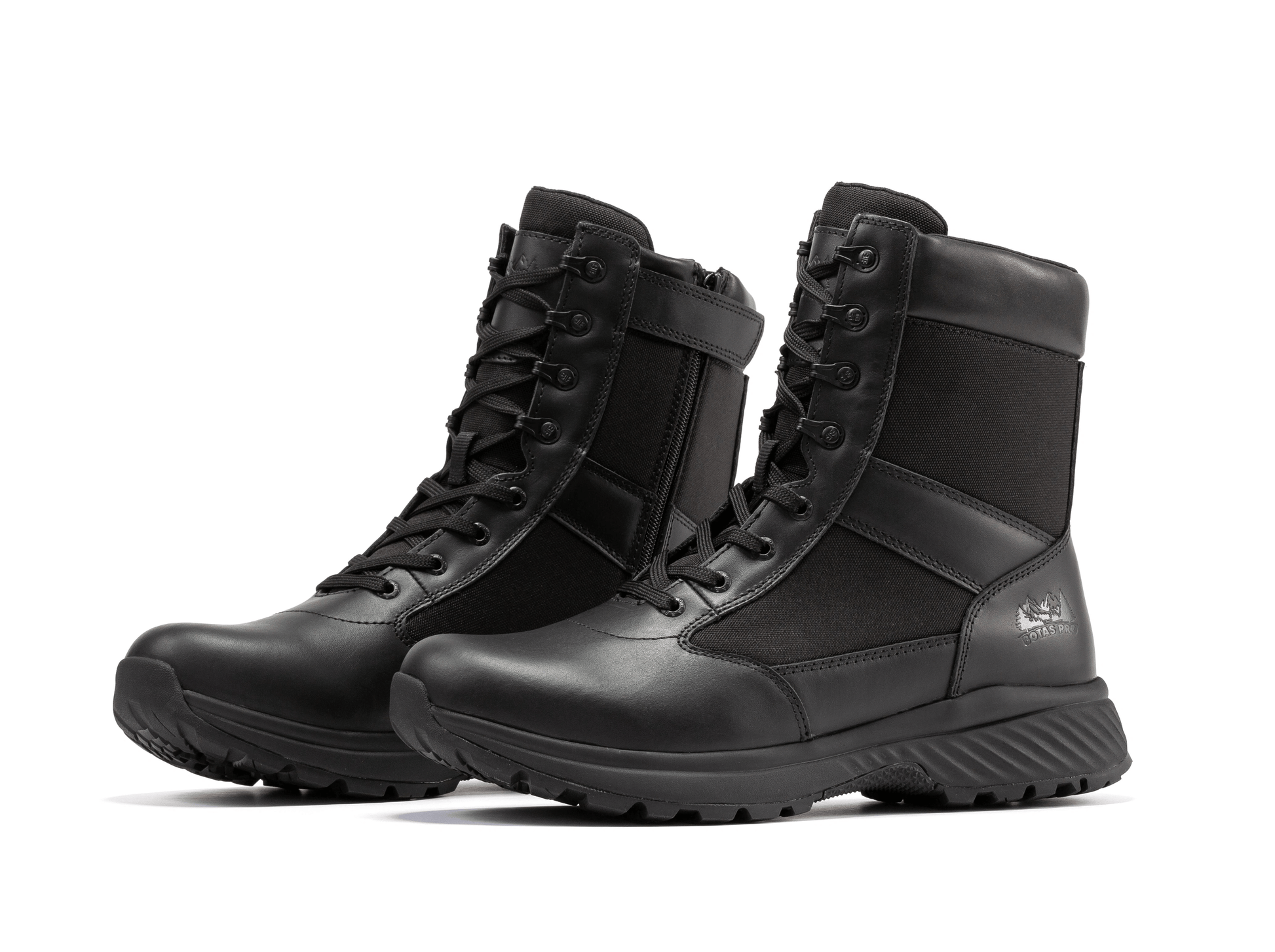 Botas Pro Black Men's 8 inch Side Zipper Military Tactical Boots BP703 Rock Rooster Footwear Inc
