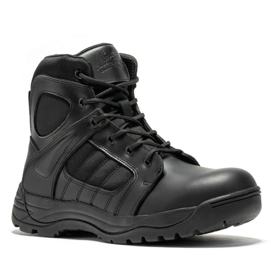 Botas Pro Black Men's 6 inch Side Zipper Rubber Sole Tactical Boots BMP111BK
