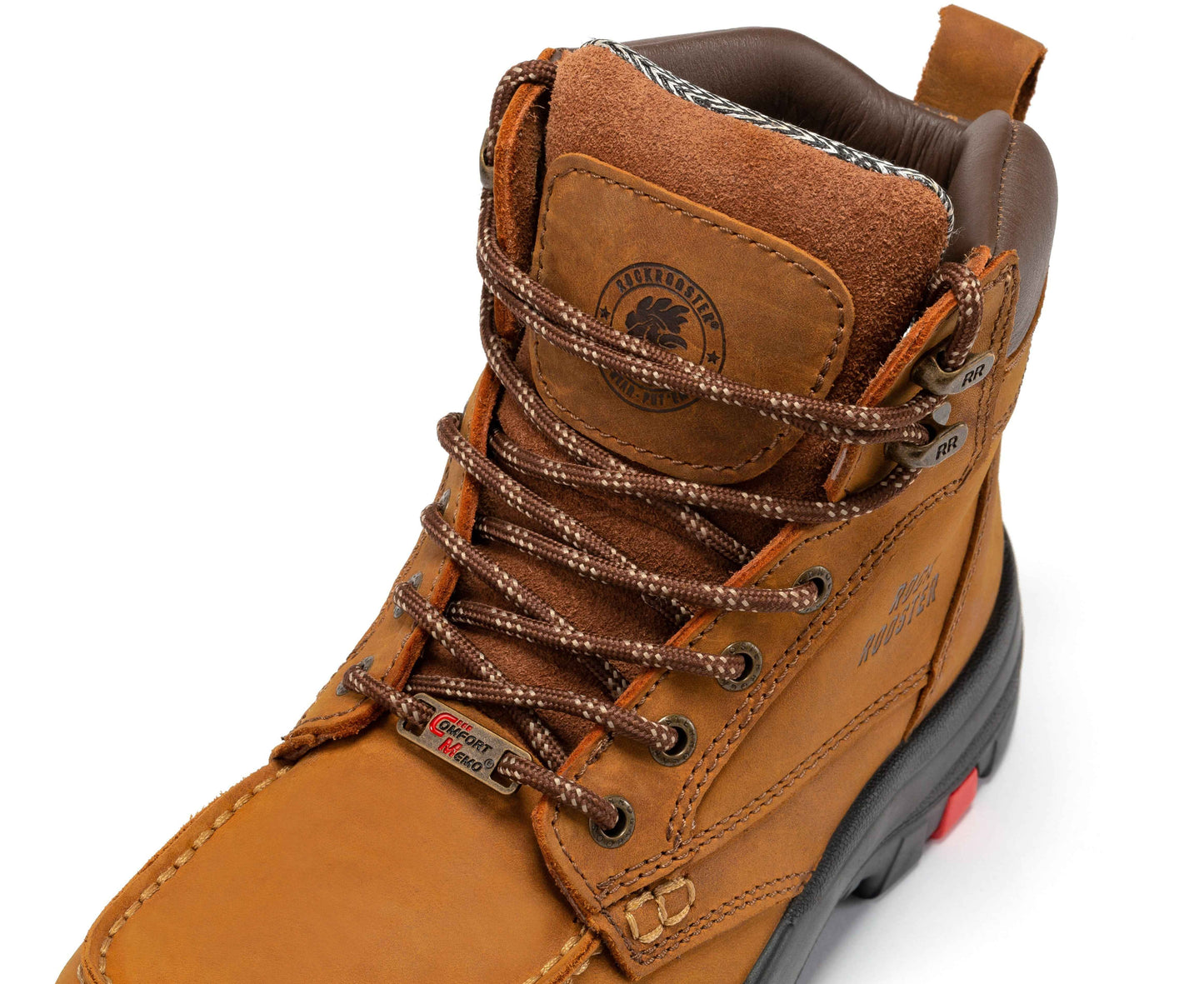 ROCKROOSTER Zumbro 6 inch Wide Steel Toe, Rubber Outsole, EH Protection,, ASTM 2413, Work Boots AK370