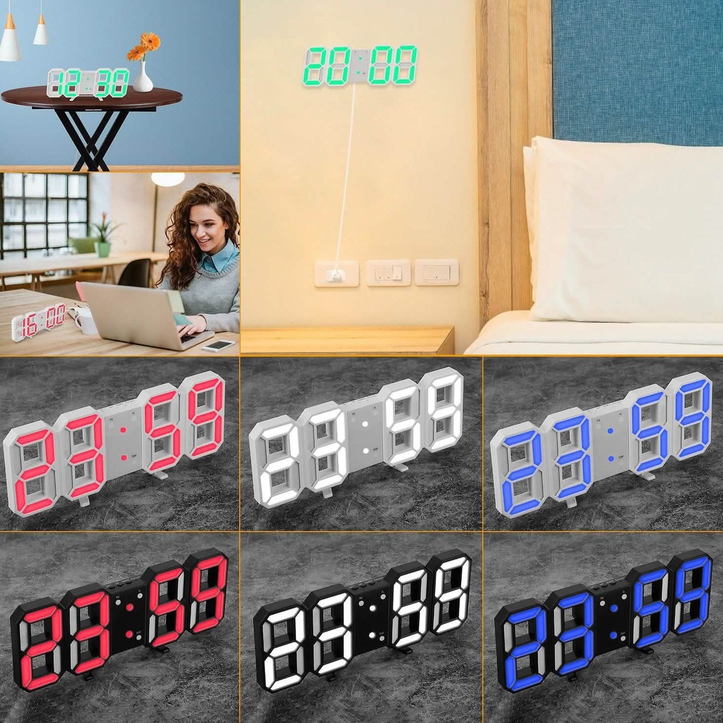 3D LED Digital Wall Clock DailySale