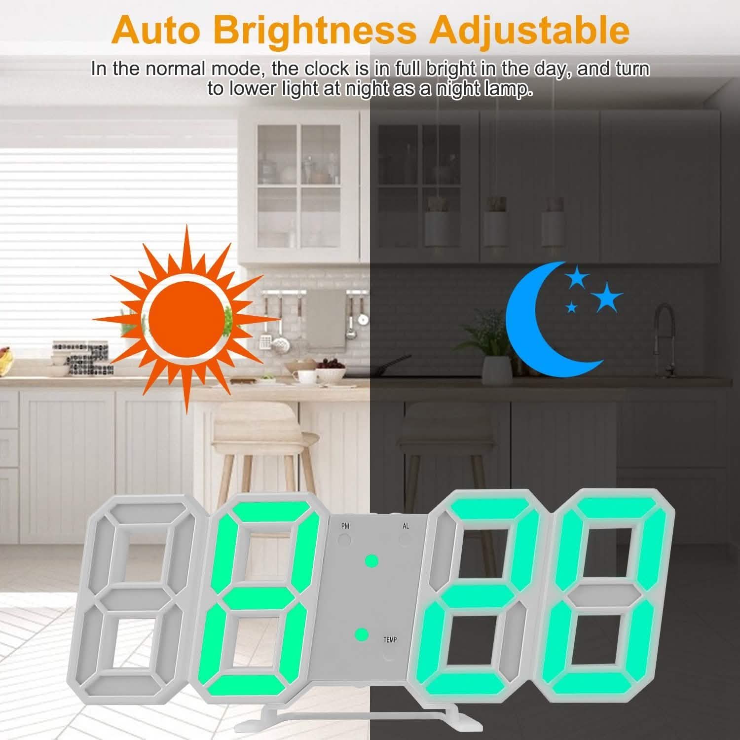 3D LED Digital Wall Clock DailySale