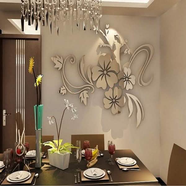 3D Mirror Flower Removable Wall Sticker DailySale
