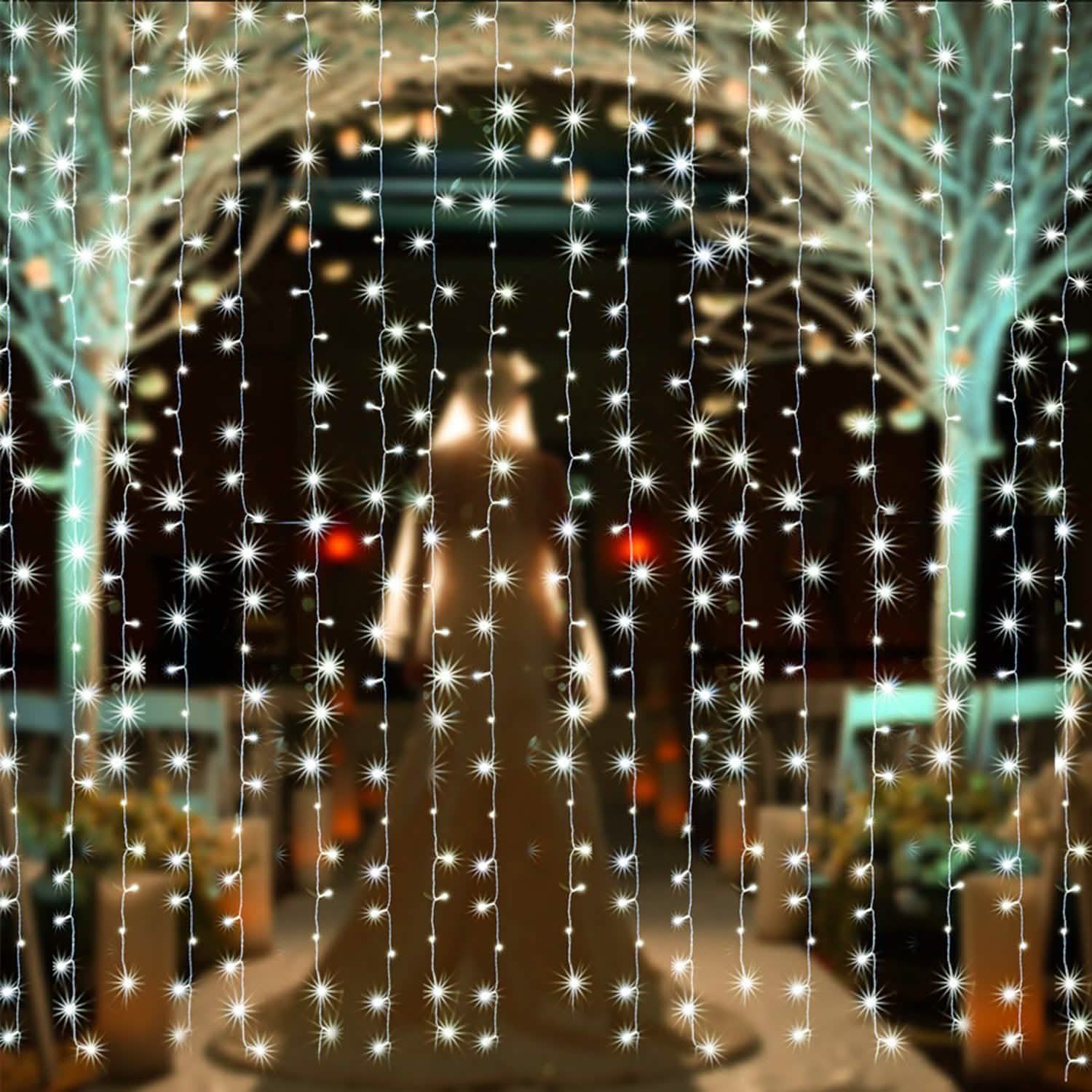 3m x 2m Cool White Waterproof Curtain Fairy String Lights with 8 Modes DailySale
