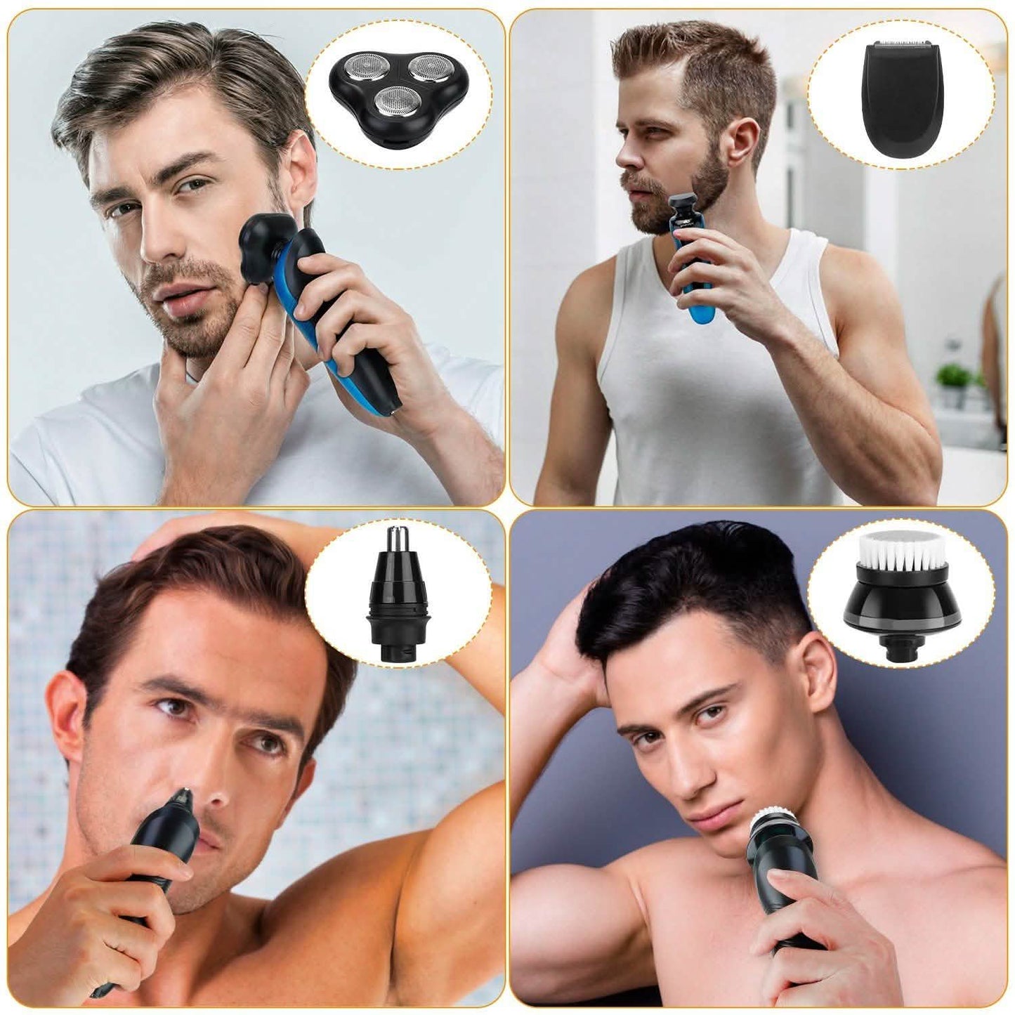 4-in-1 IPX7 Waterproof Beard Trimmer Cordless Razor for Men DailySale