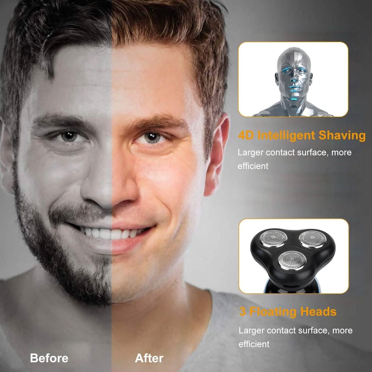4-in-1 IPX7 Waterproof Beard Trimmer Cordless Razor for Men DailySale