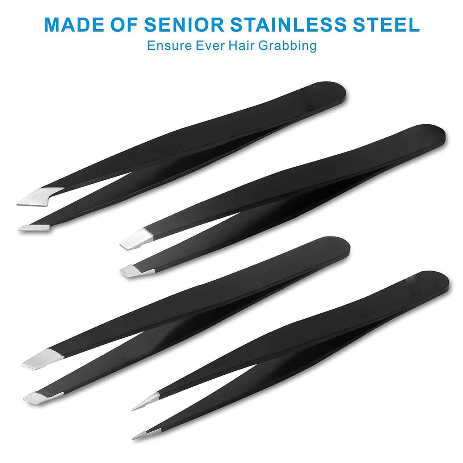 4-in-1 Professional Stainless Steel Tweezers for Eyebrows DailySale