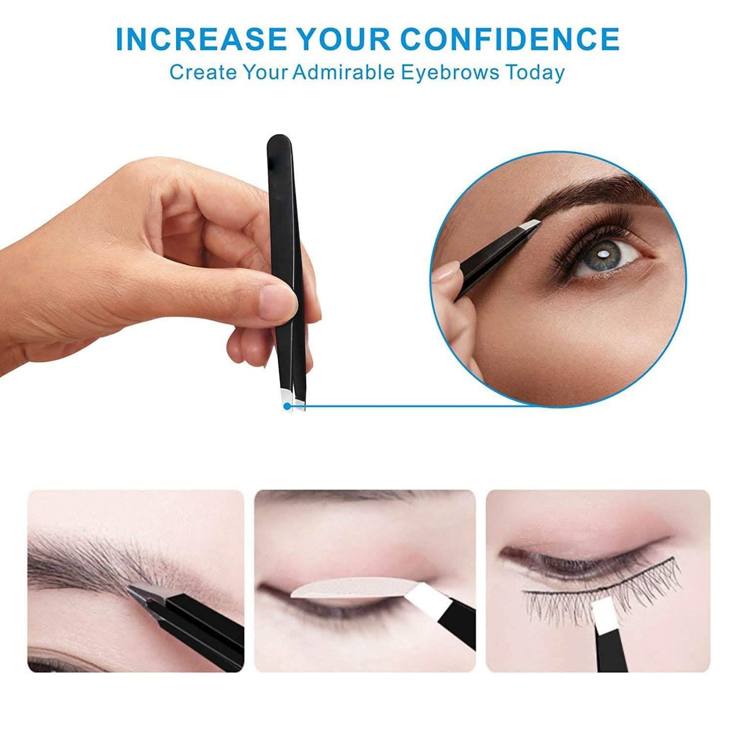 4-in-1 Professional Stainless Steel Tweezers for Eyebrows DailySale