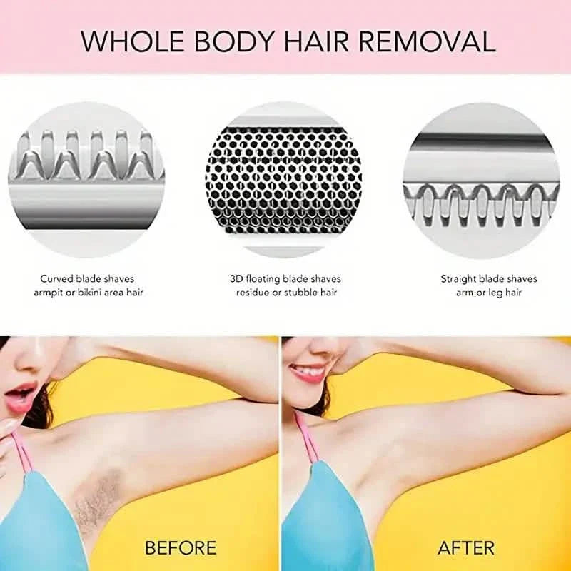 4-in-1 Silky-Smooth Electric Shaver for Women - Wet/Dry, USB Rechargeable & Portable for Full Body Use DailySale