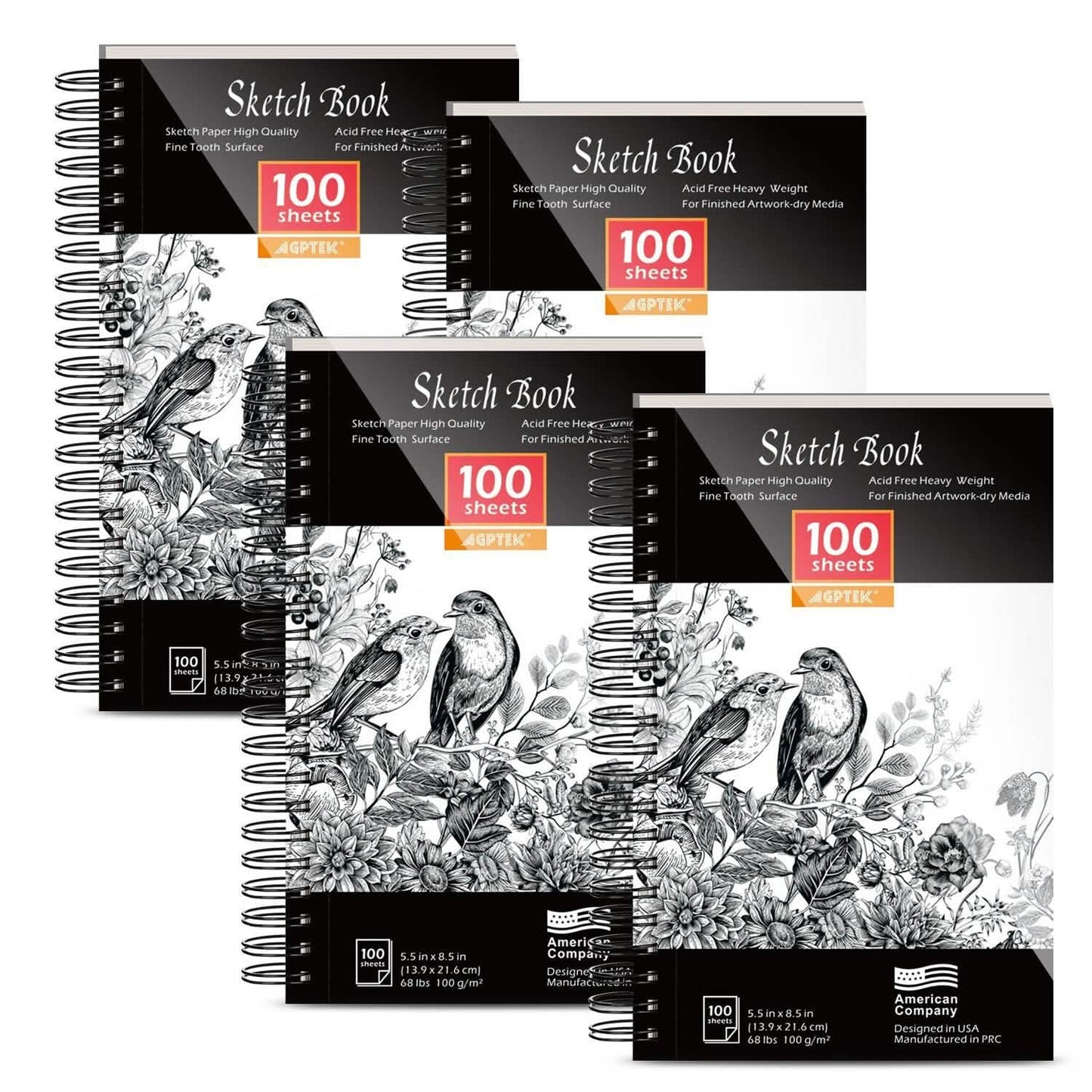 4-Pack: 100 Sheets Sketch Book DailySale