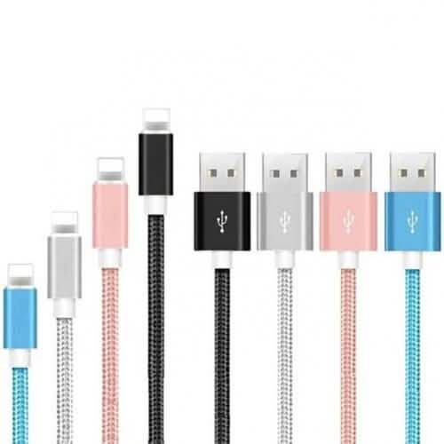 4-Pack: 6 Feet Heavy Duty Braided iPhone USB Cable Charger Cord DailySale