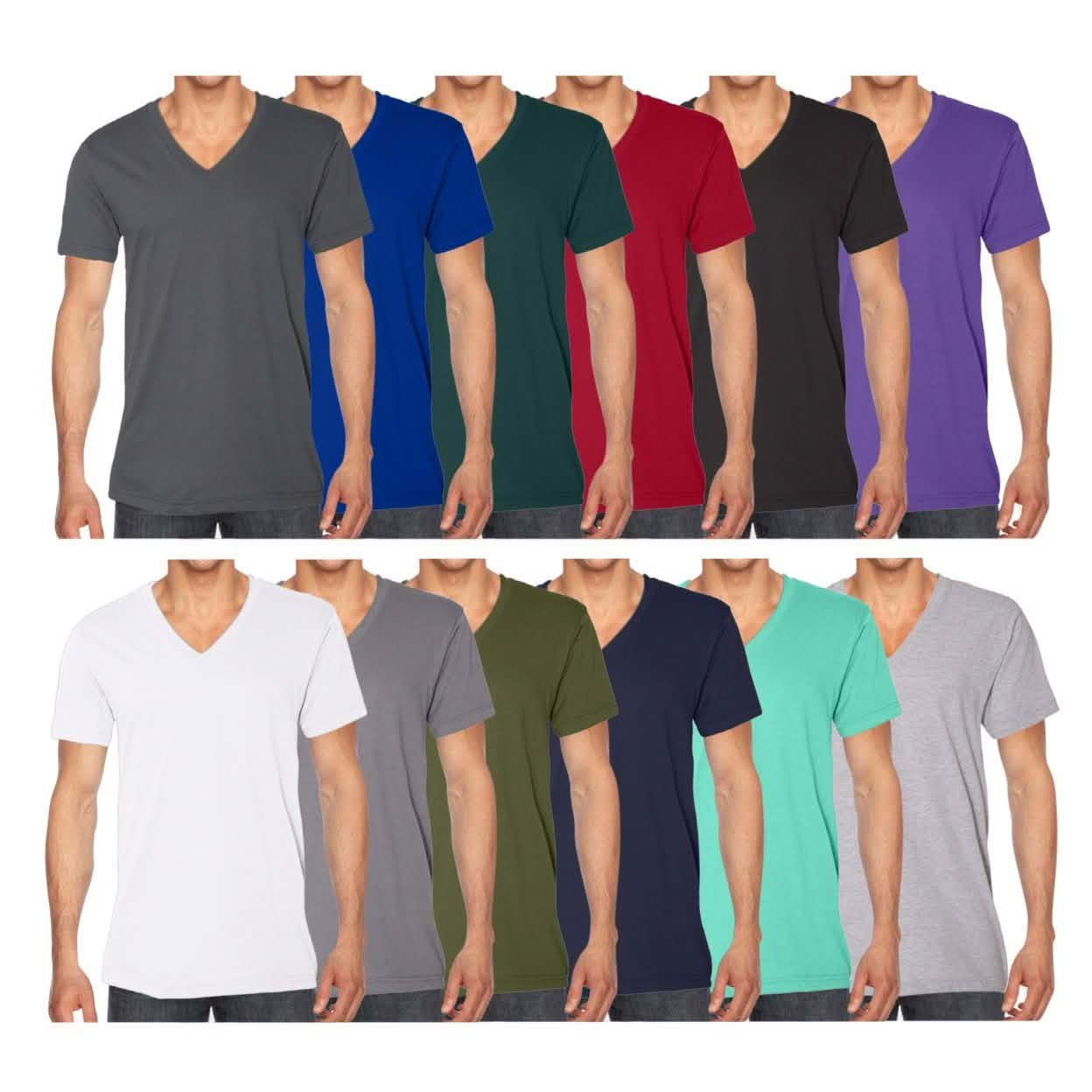 4-Pack: American Apparel Men's Short-Sleeve V-Neck T-Shirts DailySale