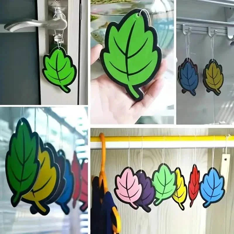 4-Pack: Car Air Freshener Natural Scented Tea Paper Auto Hanging Vanilla Perfume Fragrance Leaf Shape DailySale