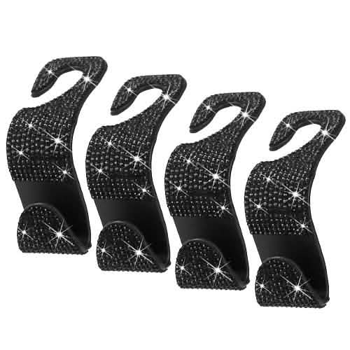 4-Pack: Car Headrest Hooks Bling Rhinestones Back Seat Organizer Hanger Holder DailySale
