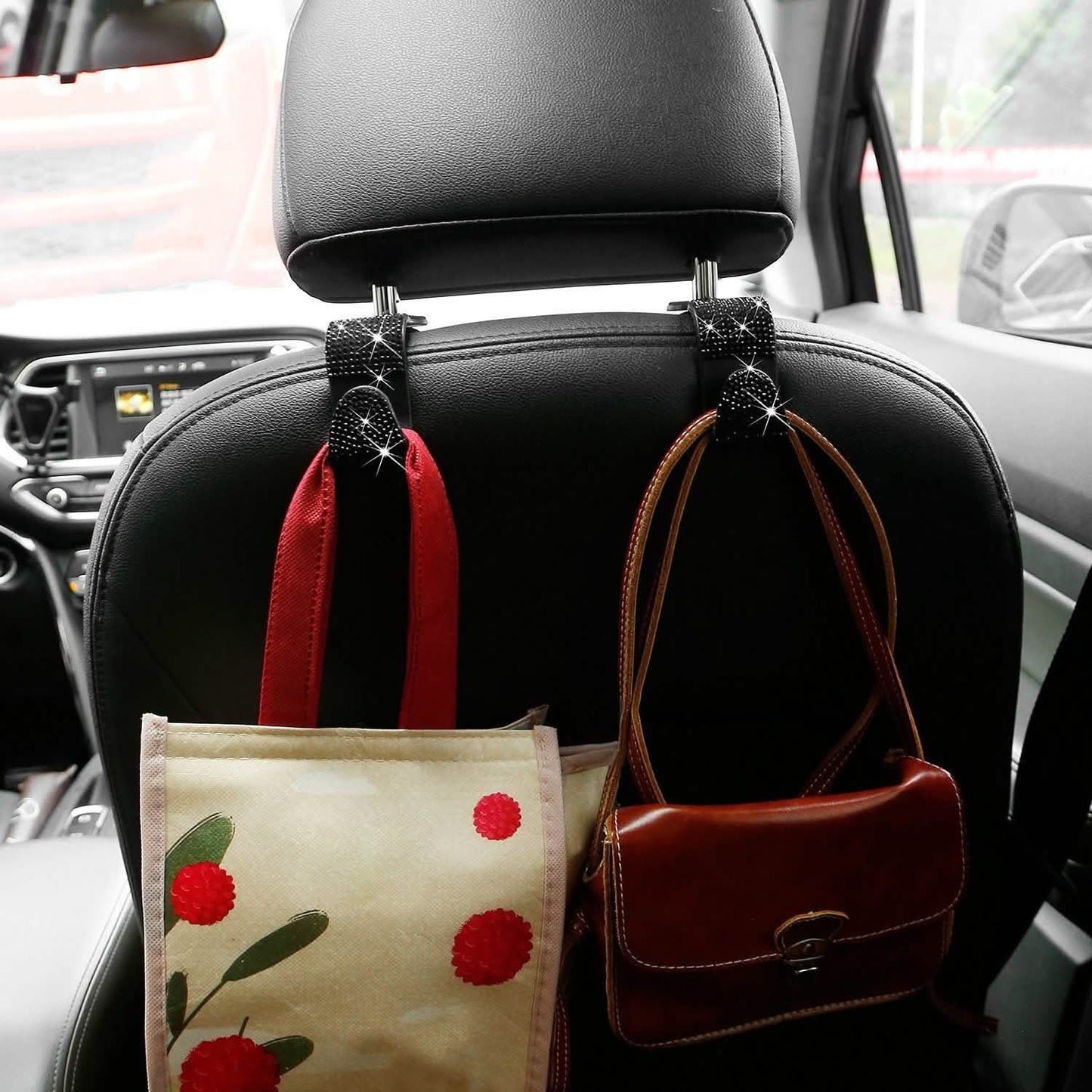 4-Pack: Car Headrest Hooks Bling Rhinestones Back Seat Organizer Hanger Holder DailySale
