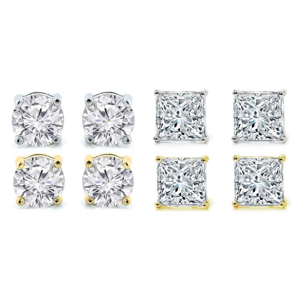 4-Pack: Crystal Stud Earrings Set DailySale