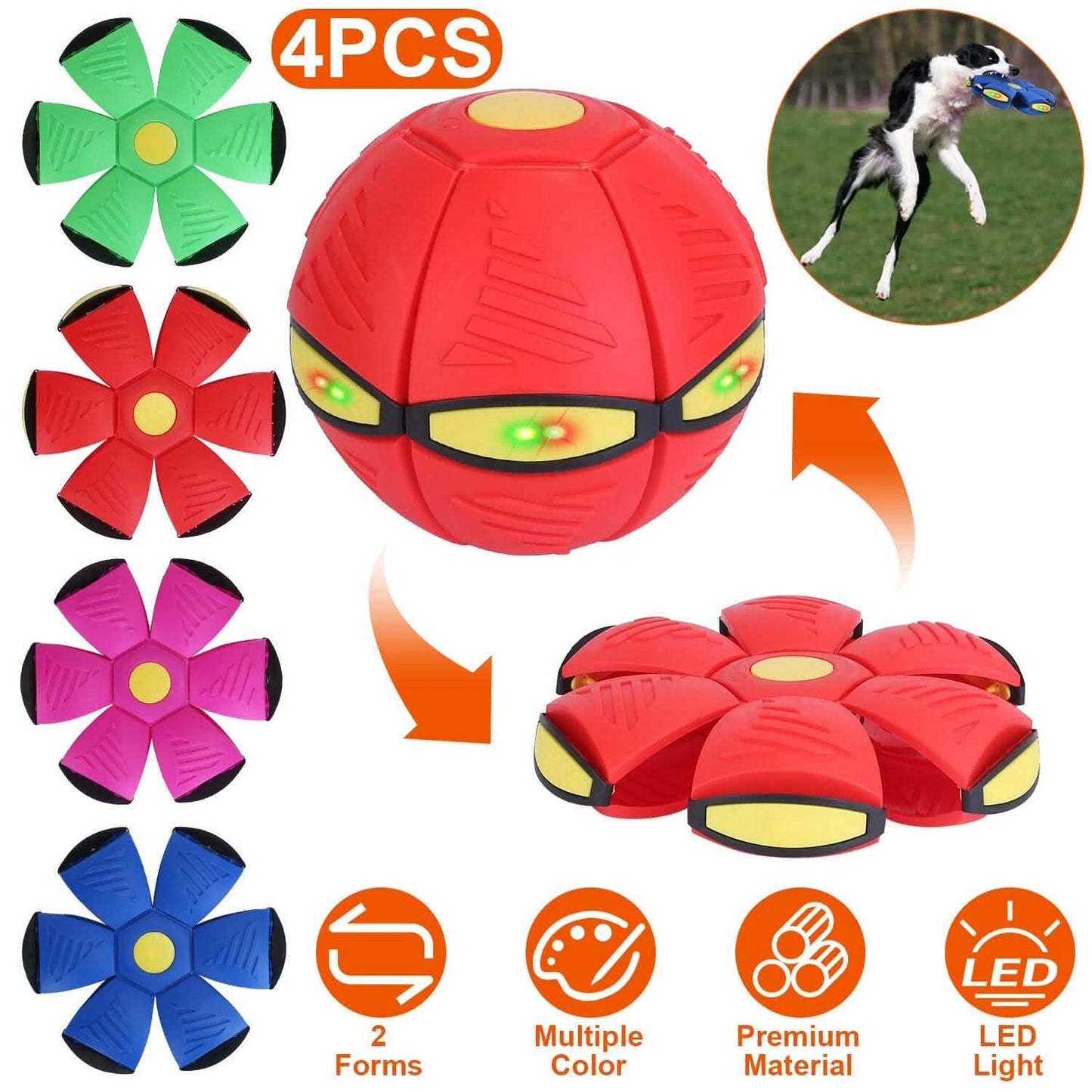 4-Pack: Flying Saucer Ball with LED Lights DailySale