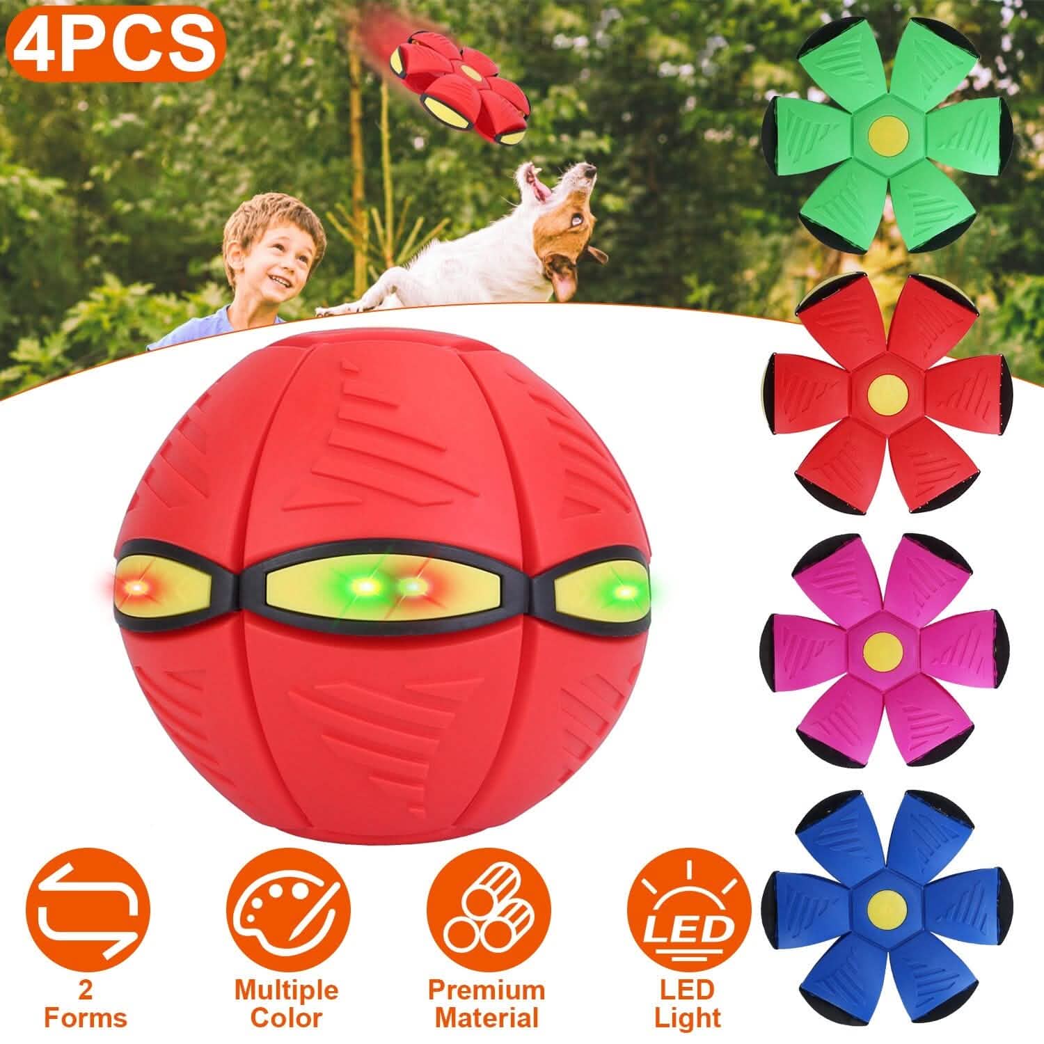 4-Pack: Flying Saucer Ball with LED Lights DailySale