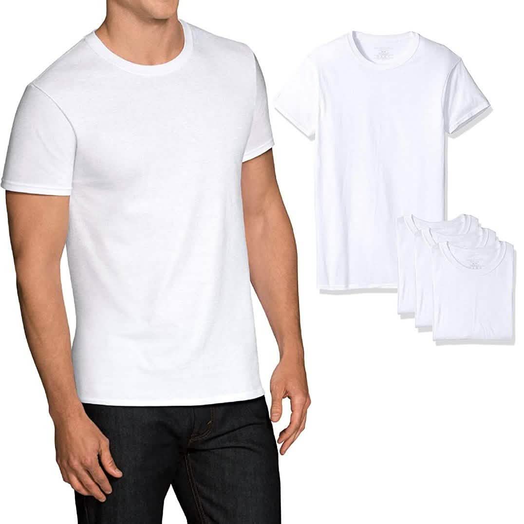 4-Pack: Fruit Of The Loom Mens T Shirt 100% Cotton White DailySale