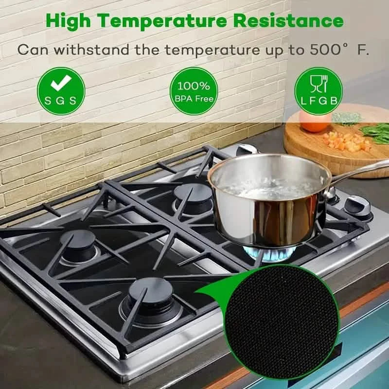 4-Pack: Gas Stove Burner Covers - Reusable Non-Stick PVC Stovetop Protector Liners DailySale