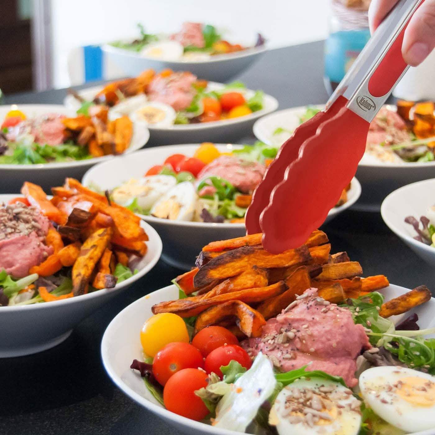 4-Pack: Kaluns Kitchen Tongs for Cooking with Silicone Spatula DailySale