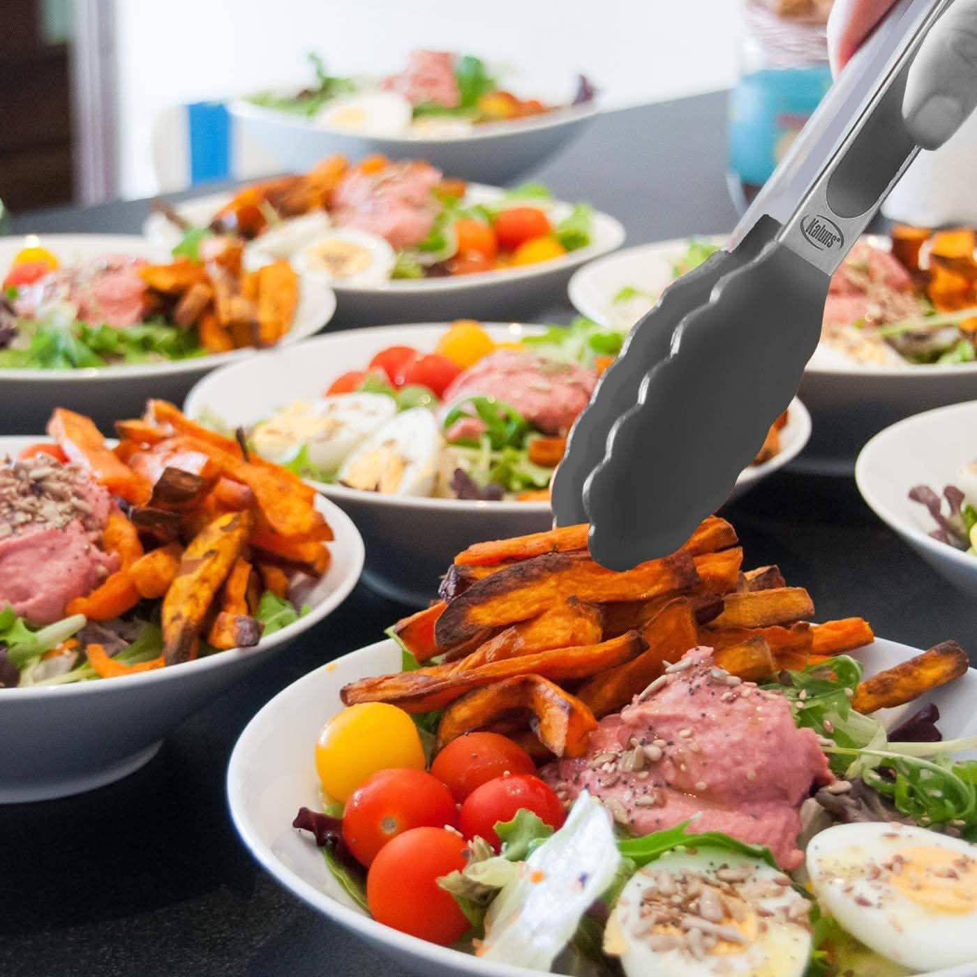 4-Pack: Kaluns Kitchen Tongs for Cooking with Silicone Spatula DailySale